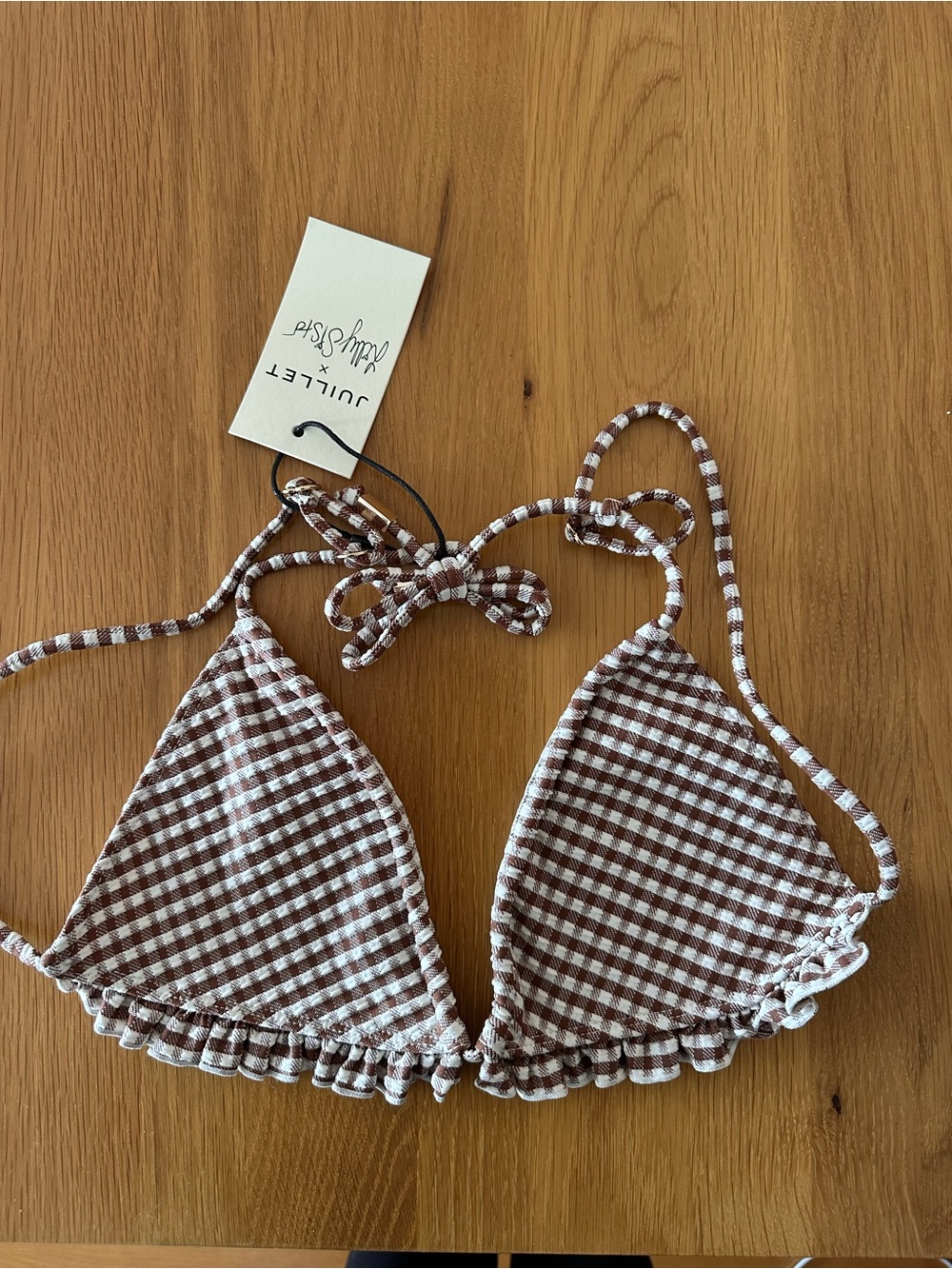 JUILLET X LILLY SISTO: THE KENNY TOP IN BROWN GINGHAM